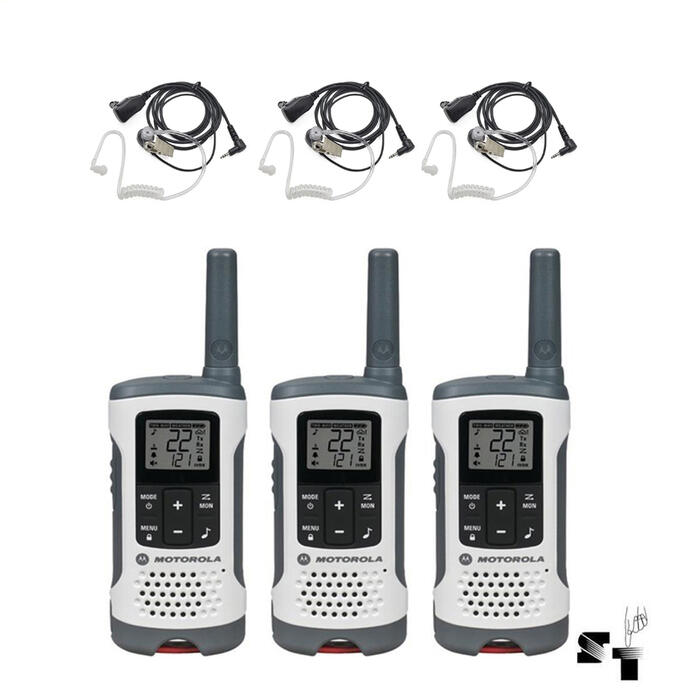 Trio de Handies Motorola T260 40 KM - 22 Canales + 3 Auriculares JH-614