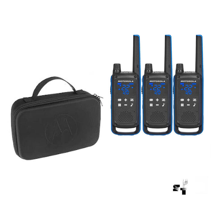 Trio de Handies Motorola T802 56 km - 22 Canales - Digital - Bluetooth + Malet�n
