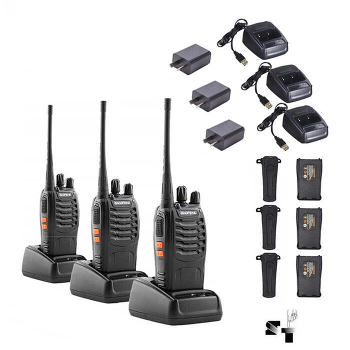 Trio de Handies Baofeng BF-888S Uhf Recargable